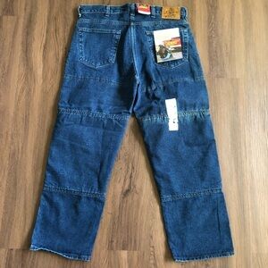 DRAGGIN JEANS Kevlar Lined 18x29 Motorcycle Pants Fast Company Vintage NWT Denim